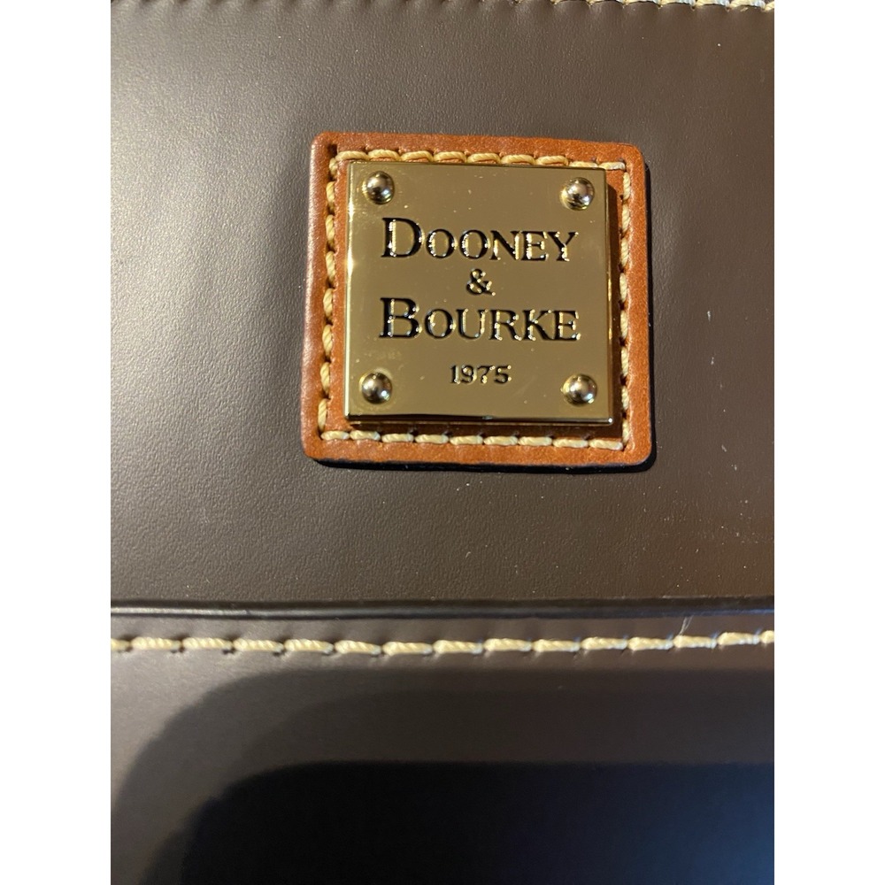 Dooney & Bourke Small Lexington Tote Brown Smooth Leather Bag Red Lining NWOT - Picture 2 of 16